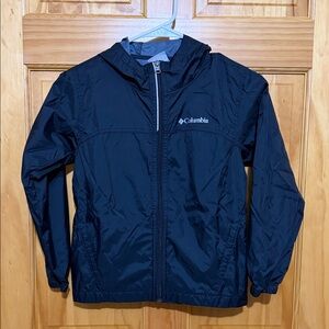 Columbia Black Hooded Windbreaker, Youth Kids Size Small (8)